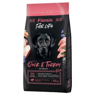 Karma dla psa FITMIN For Life Indyk z kaczką 4 x 12 kg