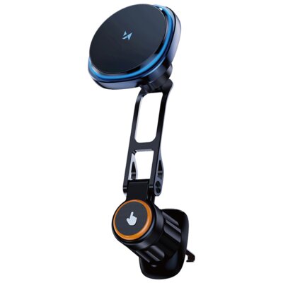 Uchwyt na telefon i smartfon WOZINSKY WCT5-6S2Y Qi MagSafe 15W Czarny uchwyt samochodowy na kratkę nawiewu