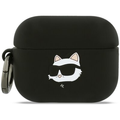 Etui na słuchawki KARL LAGERFELD Silicone Choupette Head 3D do Apple AirPods Pro 3 Czarny