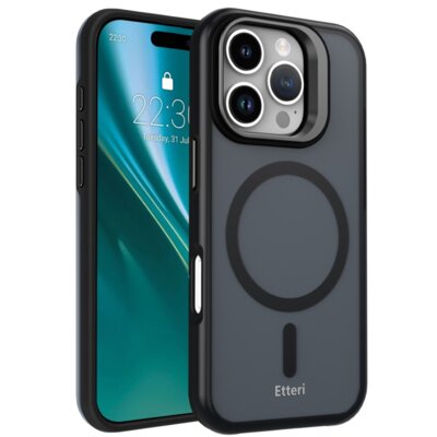 Etui ETTERI Morning Fog MagSafe do Apple iPhone 16 Pro Czarny