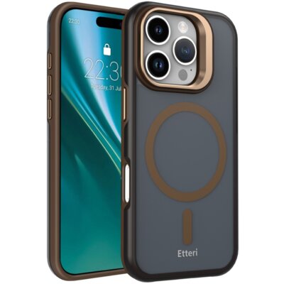 Etui ETTERI Morning Fog MagSafe do Apple iPhone 16 Pro Brązowy