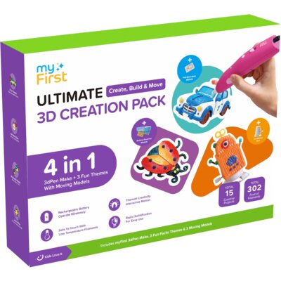 Zestaw edukacyjny MYFIRST 3dPen Make Creator Kit PCL, Średnica dyszy 0.9 mm Czerwony