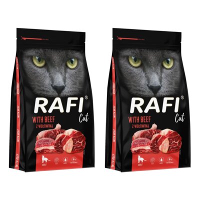 Karma dla kota RAFI Cat z wołowiną 2 x 7 kg