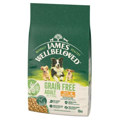 Karma dla psa JAMES WELLBELOVED Bezzbożowa monobiałkowa Indyk 2 x 10 kg