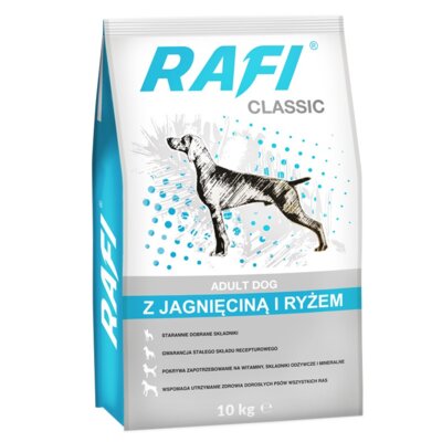 Karma dla psa RAFI Classic z jagnięciną i ryżem 4 x 10 kg