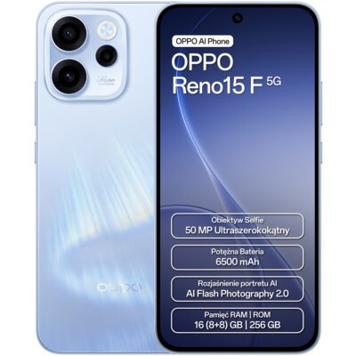 Smartfon OPPO Reno 15 F 5G 8/256GB 6.57" 120Hz Niebieski