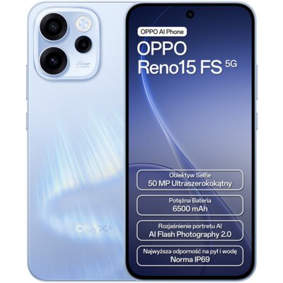 Smartfon OPPO Reno 15 FS 5G 8/512GB 6.57" 120Hz Niebieski