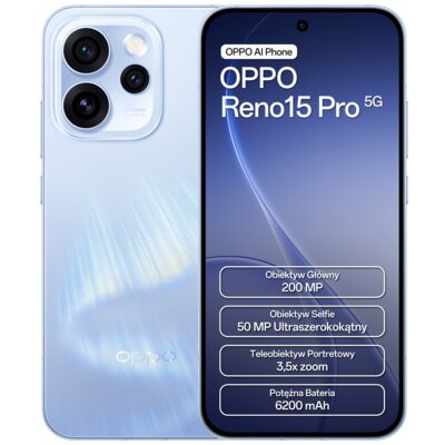 Smartfon OPPO Reno15 Pro 5G 12/512GB 6.32" 120Hz Niebieski