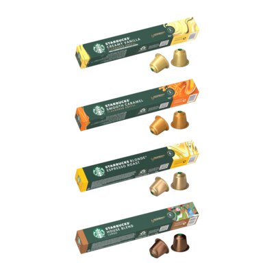 Kapsułki STARBUCKS mix smaków do ekspresu Nespresso Creamy Vanilla + Smooth Caramel + Blonde Espresso + House Blend