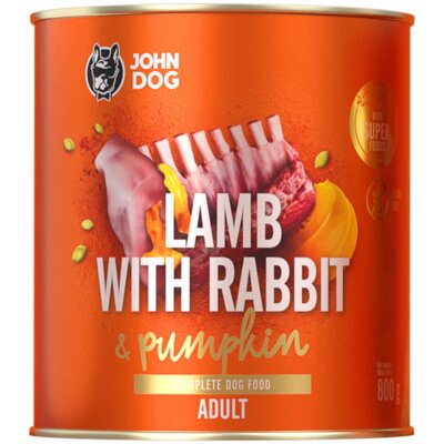 Karma dla psa JOHN DOG Pumpkin Jagnięcina z królikiem i dynią 800 g