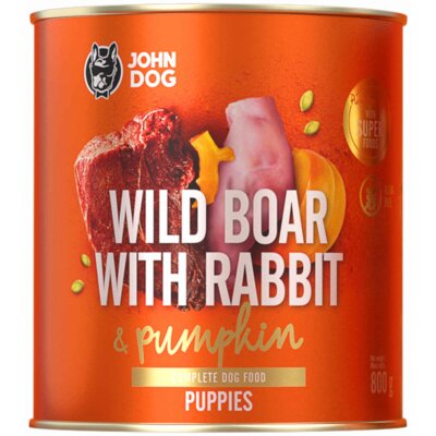 Karma dla psa JOHN DOG Pumpkin Dzik z królikiem i dynią 800 g
