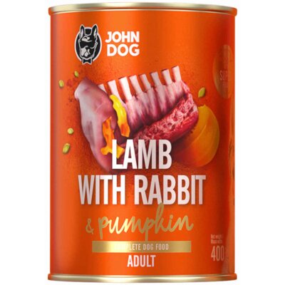 Karma dla psa JOHN DOG Pumpkin Jagnięcina z królikiem i dynią 400 g