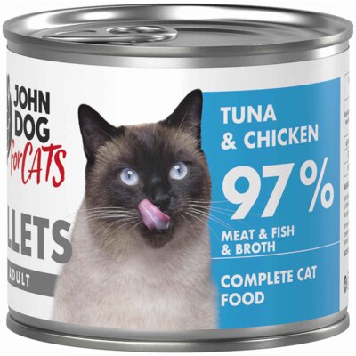 Karma dla kota JOHN DOG For Cats Tuńczyk i kurczak Filety 140 g