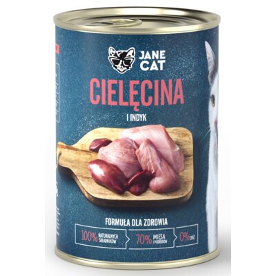 Karma dla kota JANE CAT Cielęcina i indyk 400 g