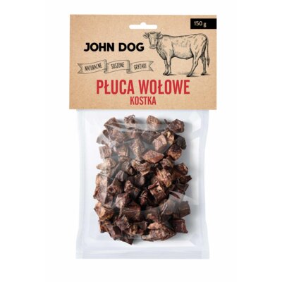 Przysmak dla psa JOHN DOG Płuca wołowe kostka 150 g