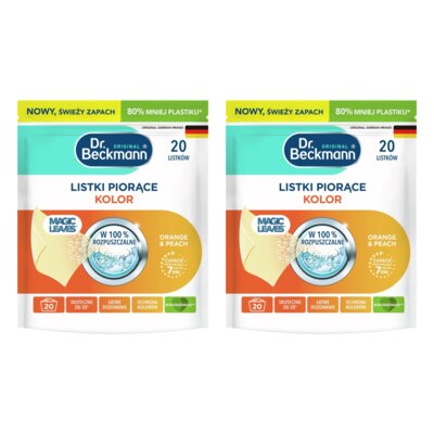 Listki piorące DR BECKMANN Magic Leaves Orange&Peach (40 sztuk)