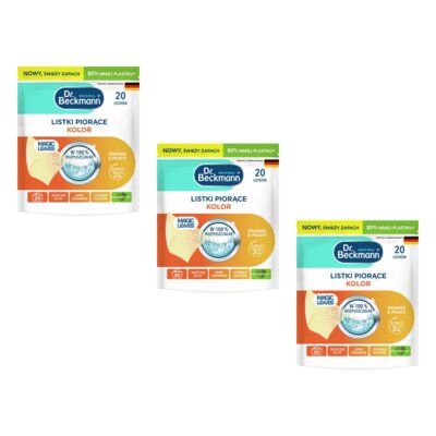 Listki piorące DR BECKMANN Magic Leaves Orange&Peach (60 sztuk)