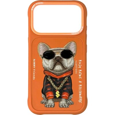 Etui NIMMY Glasses Cool Dog do Apple iPhone 17 Pro Max Pomarańczowy