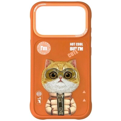 Etui NIMMY Cool&Cute 2.0 Cat do Apple iPhone 17 Pro Max Pomarańczowy