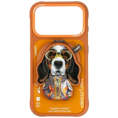 Etui NIMMY Cool&Cute 2.0 Dog do Apple Phone 17 Pro Max Pomarańczowy + zawieszka