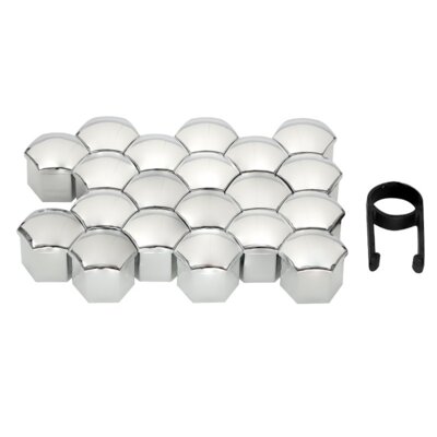 Nakładki na śruby 21 mm, chrom, 20 szt.