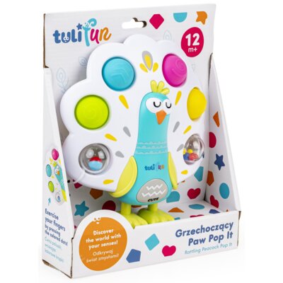 Zabawka edukacyjna TULIFUN Grzechoczący Paw Pop It TF 30131