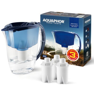 Dzbanek filtrujący AQUAPHOR Ideal Niebieski + 3 wkłady B100-15