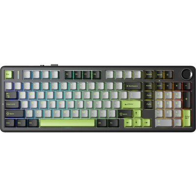 Klawiatura AULA F99 Pro RGB Hot Swap Gray Wood V3 Switch Czarno-szaro-zielony