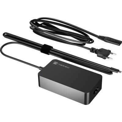 Zasilacz NATEC Grayling NZU-2361 65W GaN ładowarka do laptopa, tabletu, telefonu USB-C