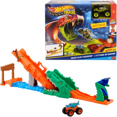 Tor Hot Wheels Monster Trucks Rajdowe wyzwanie Paszcza Krokodyla JJN45