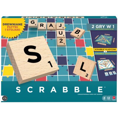 Gra planszowa SCRABBLE Rodzina gra 2w1 JGR65