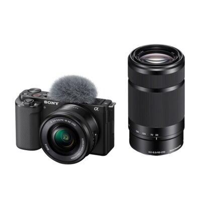 Aparat SONY ZV-E10LBD + Obiektyw 16-50mm f/3.5-5.6 II PZ OSS Czarny + Obiektyw SONY E 55-210mm f/4.5-6.3 (SEL55210B.AE)