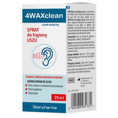 Spray do higieny uszu STARPHARMA 4WAX Clean (20 ml)