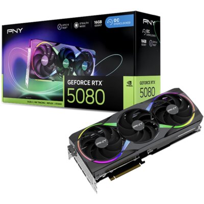 Karta graficzna PNY GeForce RTX 5080 ARGB Overclocked Triple Fan 16GB DLSS 4.5