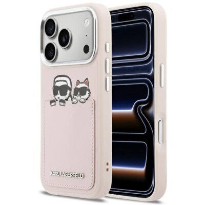 Etui KARL LAGERFELD Karl & Choupette Print & Pocket do Apple iPhone 17 Pro Różowy