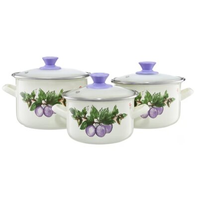 Zestaw garnków EMALIA OLKUSZ Śliwki (6 elementów)