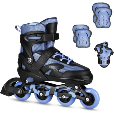 Łyżworolki NILS EXTREME Moonbeam NA0189 z ochraniaczami (rozmiar 31-34) Niebieski