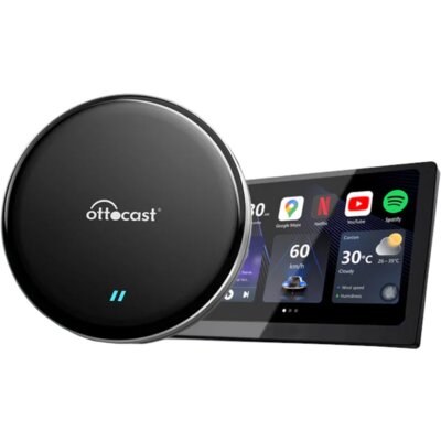 Adapter OTTOCAST OttoAibox P3 Lite Bezprzewodowy CarPlay Android Auto Czarny