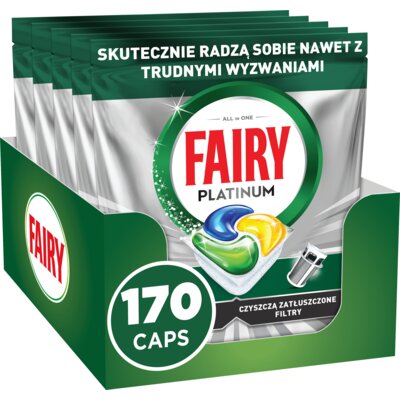 Kapsułki do zmywarki FAIRY Platinum All in One Lemon - 170 szt.