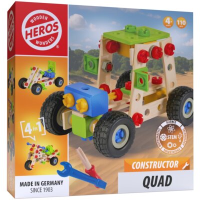 Klocki drewniane HEROS Constructor Quad 4w1 HE0007