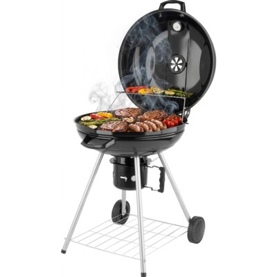 Grill ogrodowy węglowy TOYA 99584 Zamykany, okrągły, kółka, termometr, popielnik