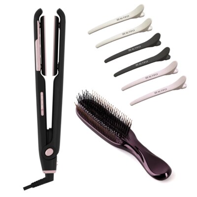 Prostownica BEAUTIFLY Plasma Line 230 stopni + Zestaw spinek do włosów BEAUTIFLY (6 szt.) + Szczotka do włosów BEAUTIFLY Essa Hair Brush
