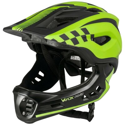 Kask rowerowy VAYOX Enduro VA0421GM Zielony Full Face z odpinaną szczęką (rozmiar M)