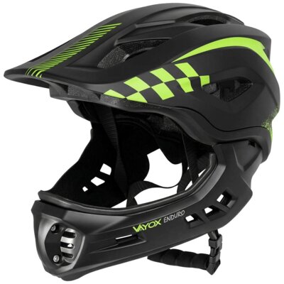Kask rowerowy VAYOX Enduro VA0421BM Czarny Full Face z odpinaną szczęką (rozmiar M)