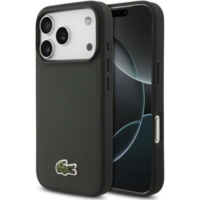Etui LACOSTE Iconic Petit Pique Woven Logo MagSafe do Apple iPhone 17 Pro Max Ciemnozielony