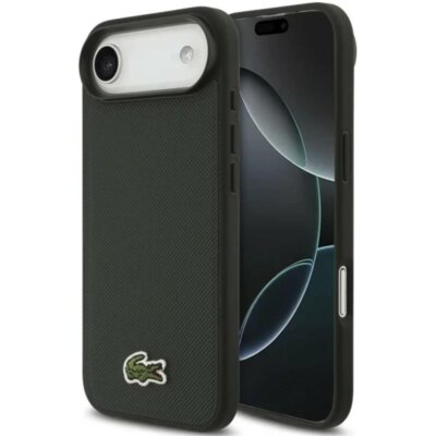 Etui LACOSTE Iconic Petit Pique Woven Logo MagSafe do Apple iPhone Air Ciemnozielony