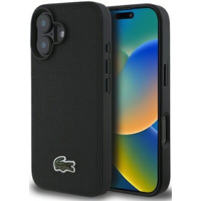 Etui LACOSTE Iconic Petit Pique MagSafe do Apple iPhone 16 Plus Czarny