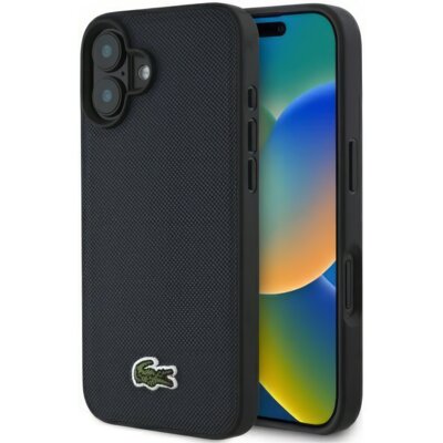 Etui LACOSTE Iconic Petit Pique MagSafe do Apple iPhone 16 Granatowy