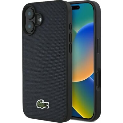 Etui LACOSTE Iconic Petit Pique MagSafe do Apple iPhone 16 Plus Granatowy