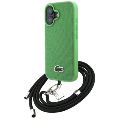 Etui LACOSTE Iconic Petit Pique Crossbody Cord MagSafe do Apple iPhone 16 Zielony